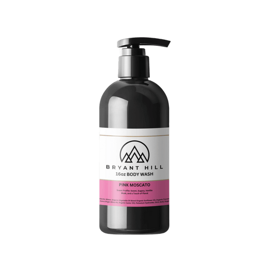 Bryant Hill All-Natural Body Wash in Pink Moscato made with vegan ingredients paraben free and a clean scent for sensitive skin