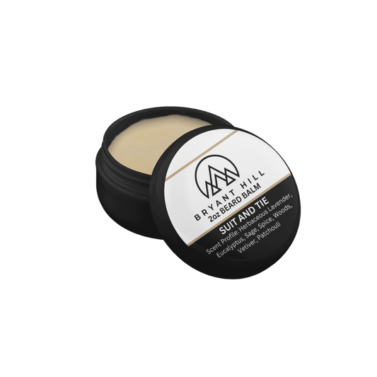 Bryant Hill Beard Balm in Suit and Tie made with vegan ingredients and a clean scent for sensitive skin