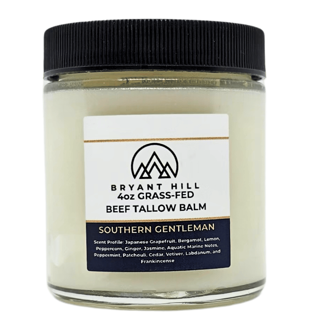 Bryant Hill Beef Tallow Balm in Southern Gentleman made with beef tallow and a manly scent for sensitive skin