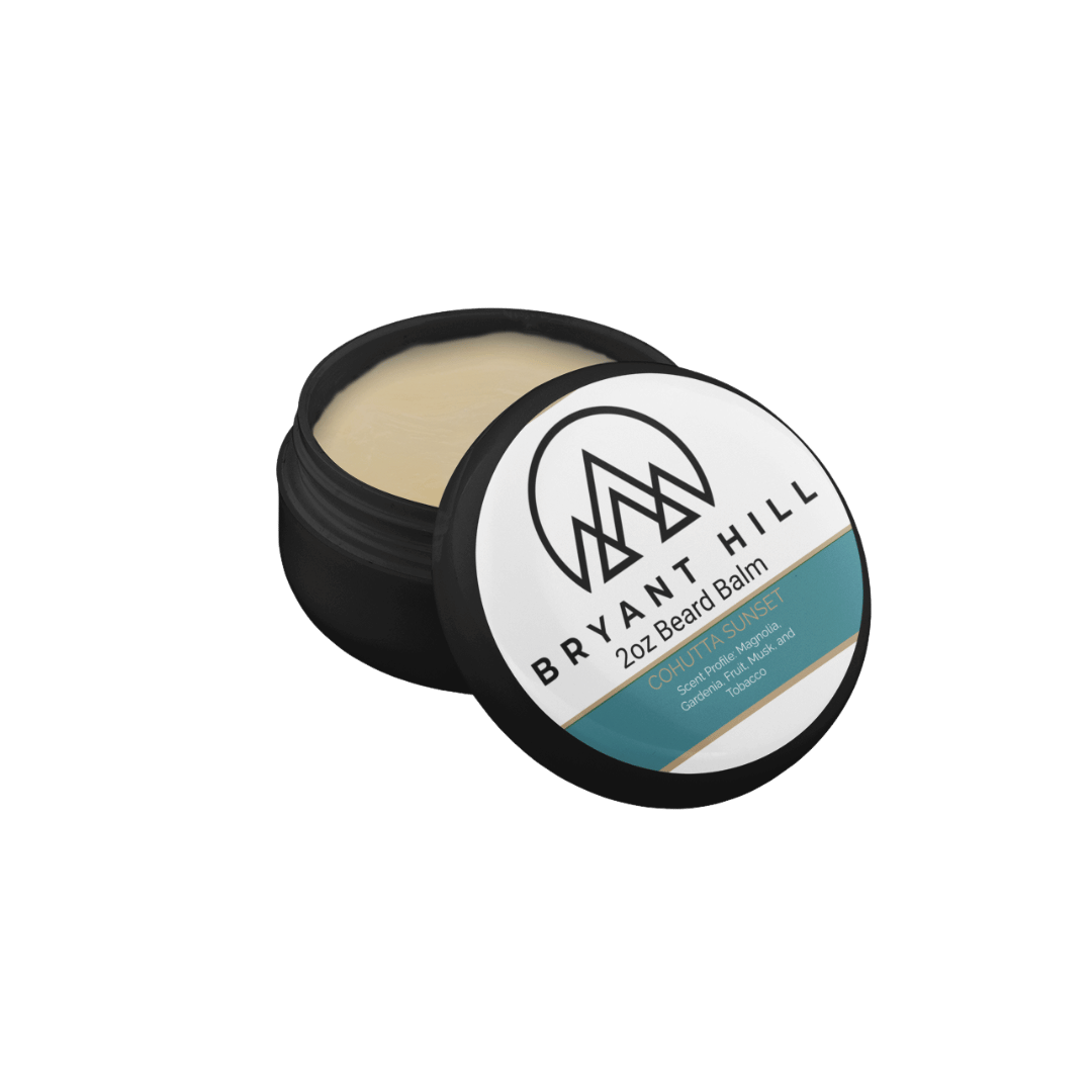 Bryant Hill Beard Balm in Cohutta Sunset made with vegan ingredients and a clean scent for sensitive skin