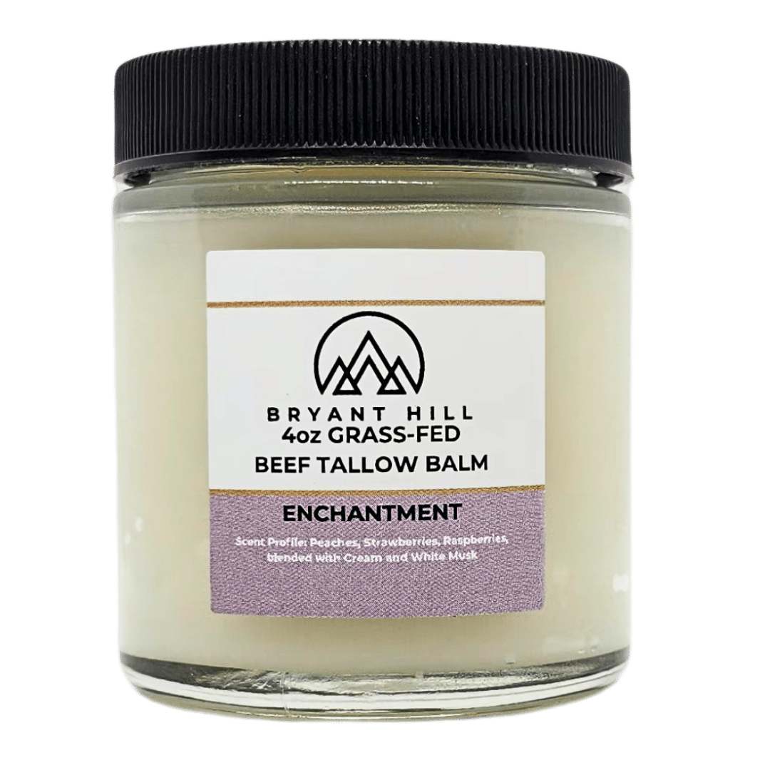 Bryant Hill Beef Tallow Balm in Enchantment made with beef tallow and a womanly scent for sensitive skin