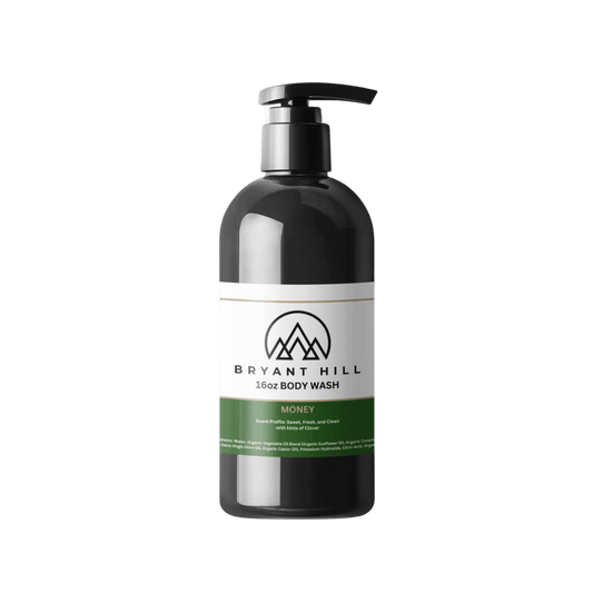 Bryant Hill All-Natural Body Wash in Money made with vegan ingredients paraben free and a clean scent for sensitive skin