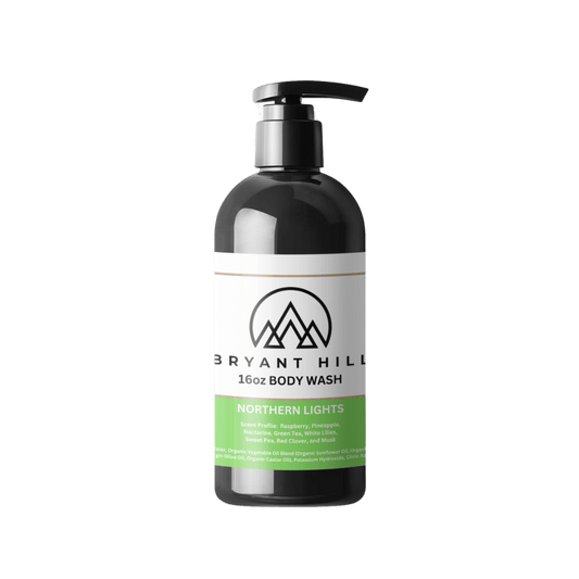 Bryant Hill All-Natural Body Wash in Northern Lights made with vegan ingredients paraben free and a clean scent for sensitive skin