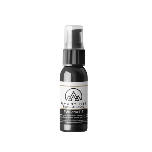 Bryant Hill Beard Oil in Suit and Tie made with vegan ingredients and a clean scent for sensitive skin